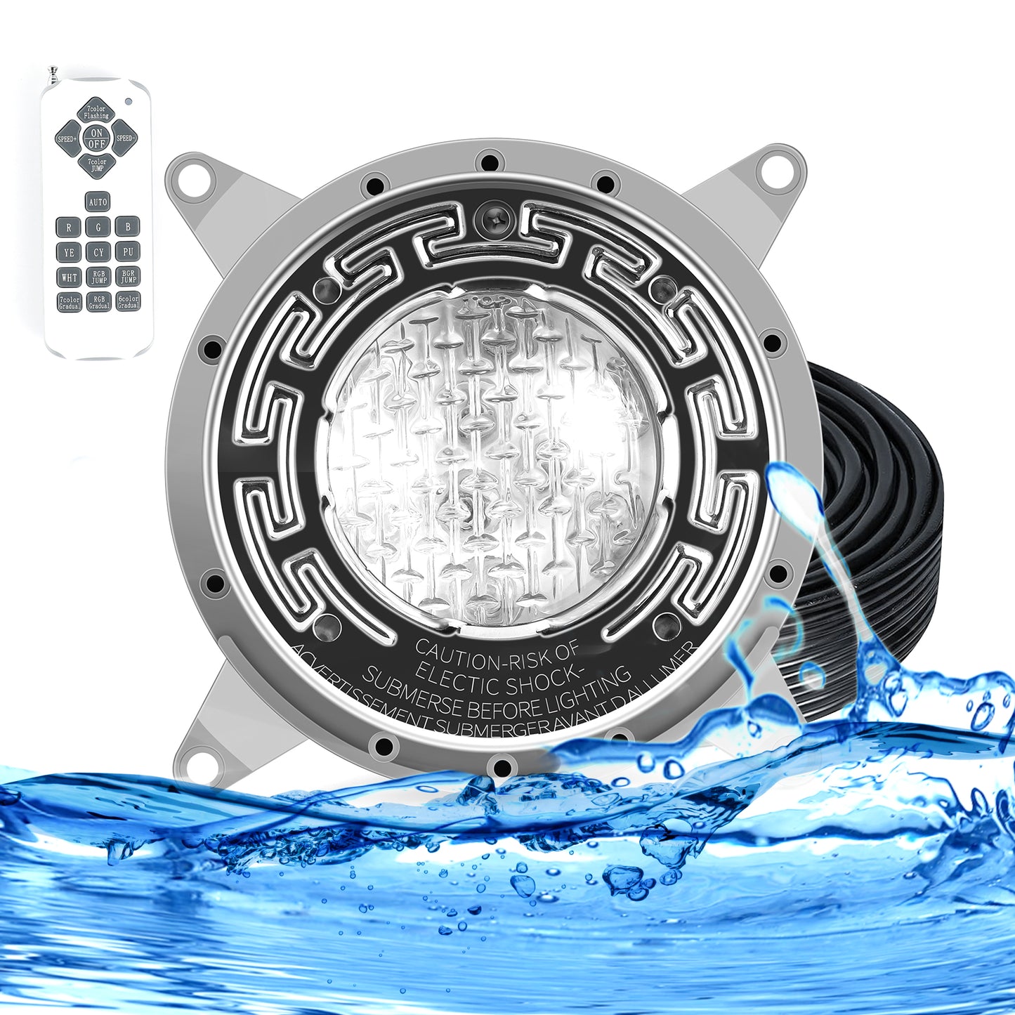 Pool Lights for Inground Pool, 6 Inch LED RGBW Color Changing Inground Pool and Spa Light, IP68 Waterproof Pool Lights for Above Ground Pools, 12V AC, 50ft Cord, Remote Control, Pool Niche Included
