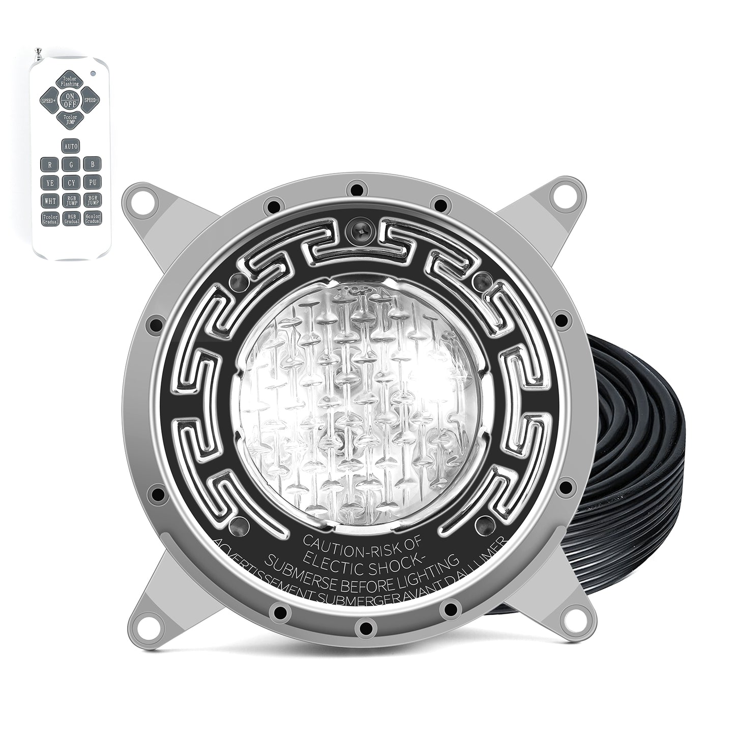 Pool Lights for Inground Pool, 6 Inch LED RGBW Color Changing Inground Pool and Spa Light, IP68 Waterproof Pool Lights for Above Ground Pools, 12V AC, 50ft Cord, Remote Control, Pool Niche Included