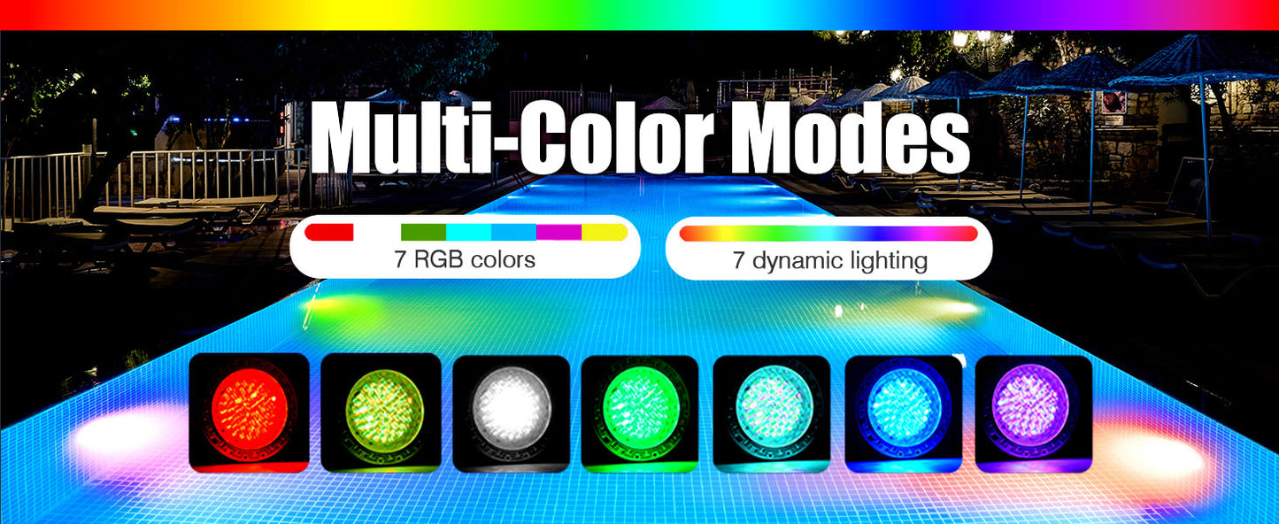 Pool Lights for Inground Pool, 6 Inch LED RGBW Color Changing Inground Pool and Spa Light, IP68 Waterproof Pool Lights for Above Ground Pools, 12V AC, 50ft Cord, Remote Control, Pool Niche Included