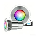 1.5 Inch LED RGBW Multicolor Inground Pool Light and Spa Light, IP68 Waterproof, AC 120V, 50ft Cable with Controller, APP & Remote Control