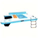 Inflatable Floating Dock with Dog Safety Ramps, Air Dock Platform,Island Raft Mat, Swim Platform, Floating Island Raft – Thick & Extra‑Wide Non‑Slip Floating Platform with Portable Carry Bag