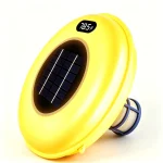 Solar Pool Cleaner with Temp Display & Multi-Color LED Copper Light, Solar Powered Automatic Cleaner for Pools up to 45,000 Gallons, Works for In-Ground, Above Ground Pools & Spas